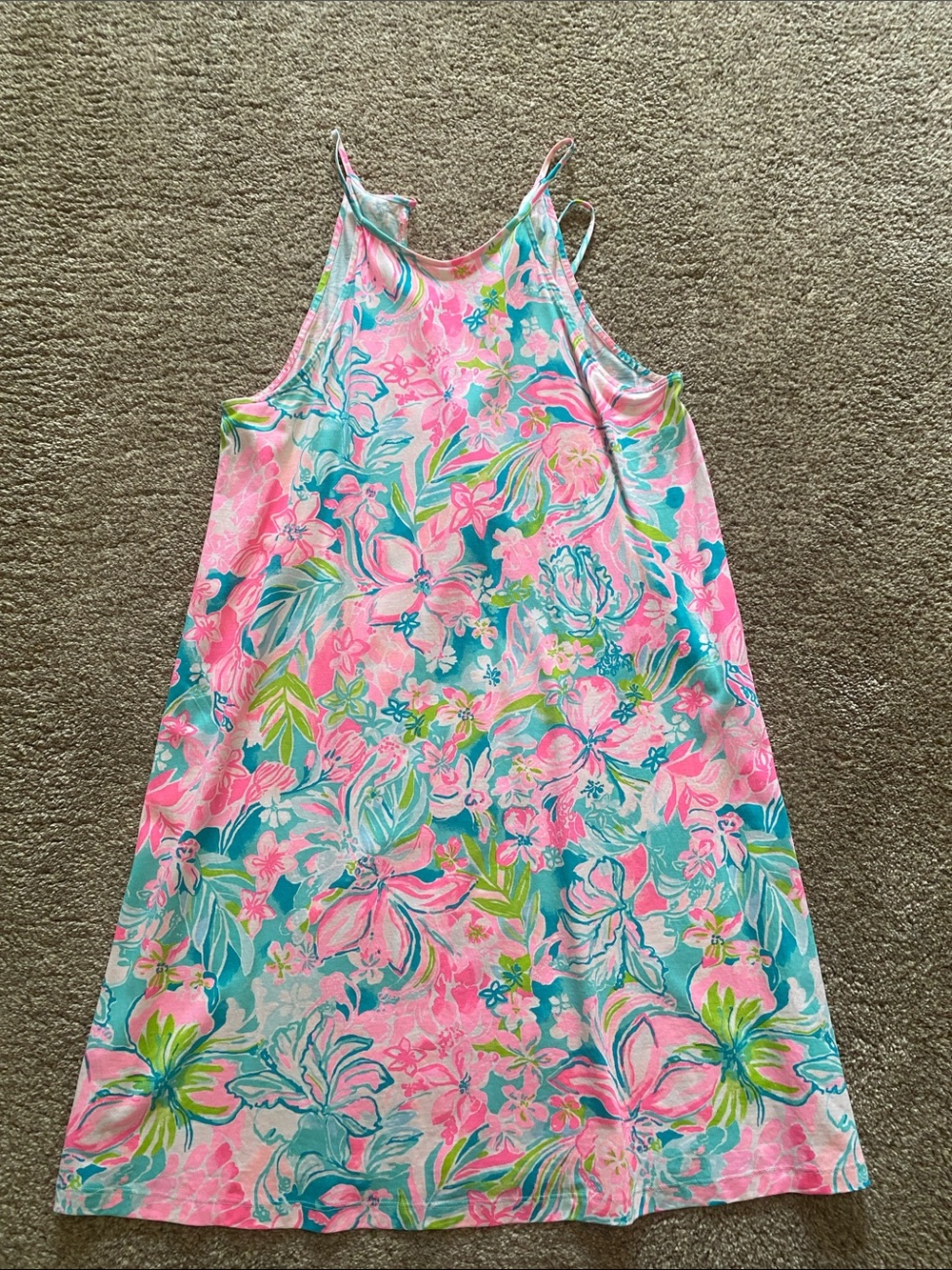 Lilly Pulitzer Pink & Aqua Floral Tank Dress